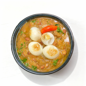 طبق فول بالبيض